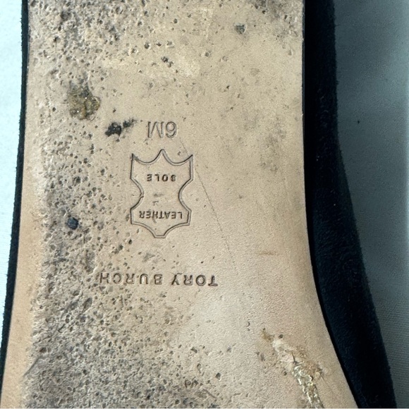 Tory Burch Benton Loafers – Navy Blue Suede & Croc Embossed Leather | Size 6M - Picture 10 of 12